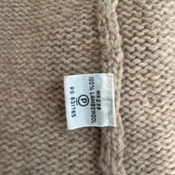 Boden Lambswool Fringe Knit Cardigan Sweater S Beige Quiet Luxury Fall Designer - Picture 5 of 13